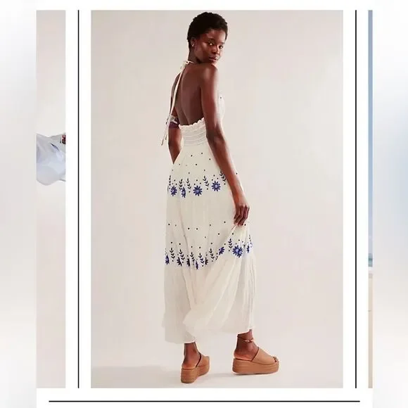 FREE PEOPLE Real Love Embroidered Dress Medium - coffeafoods.com